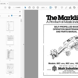 MARKLIFTS 80C (4X4), 80C (6X4), 100C (6X4) SELF-PROPELLED BOOM OPERATION MAINTENANCE & PARTS MANUAL - PDF