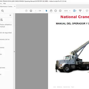 Manitowoc Crane National Crane 1400H MANUAL DEL OPERADOR Y DE SERVICIO