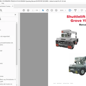 Manitowoc Grove Shuttlelift CD3339 YB4409-2 Manual del operador
