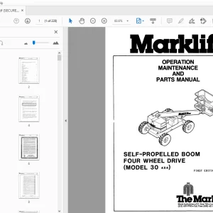 Marklift 30 4X4 Self-Propelled Boom Operation Maintenance & Parts Manual - PDF