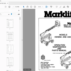 Marklift 45KB Dual Fuel & 45KB Self Propelled Knuckle Boom Operation & Maintenance Manual - PDF