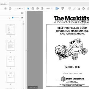 Marklifts 40I Self-Propelled Boom Operation & Parts Manual - PDF