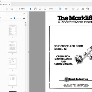 Marklifts 42 Self-Propelled Boom Operation Maintenance & Parts Manual - PDF