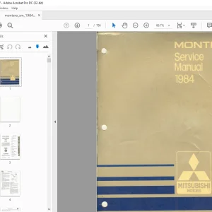 Mitsubishi 1984 Montero Service Manual  - PDF