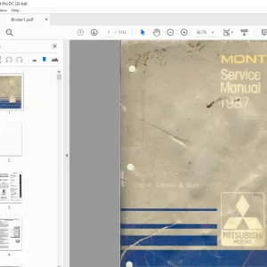 Mitsubishi 1987 Volume, Engine, Chassis & Body Montero Service Manual - PDF