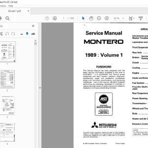 Mitsubishi 1989 Montero Service Manual Vol 1 & 2 - PDF