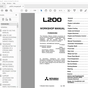 Mitsubishi 1997-1999 L200 Workshop Manual - PDF DOWNLOAD