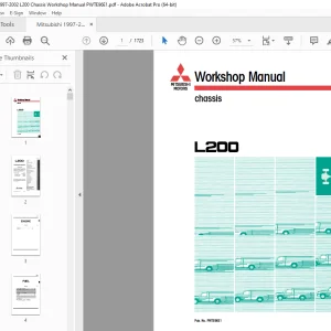 Mitsubishi 1997-2002 L200 Chassis Workshop Manual PWTE96E1 PDF
