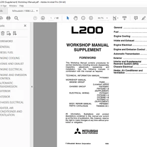 Mitsubishi 1998 L200 (Supplement) Workshop Manual - PDF DOWNLOAD