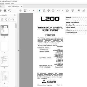 Mitsubishi 1999 L200 (Supplement) Workshop Manual - PDF DOWNLOAD