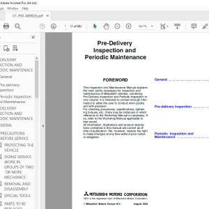 Mitsubishi 2003 Pre-Delivery Inspection & Periodic Maintenance Manual PDF