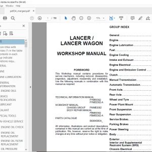 Mitsubishi 2004 Lancer / Lancer Wagon Workshop Manual PDF