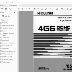Mitsubishi 2005 Lancer Evolution IX 4G6 DOHC Engine (Supplement) Service Manual PDF