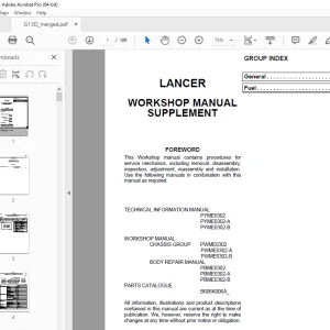 Mitsubishi 2006 LANCER SUPPLEMENT Workshop Manual PDF