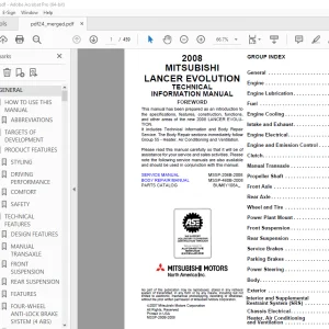 Mitsubishi 2008 Lancer Evolution X Technical Information Manual - PDF DOWNLOAD