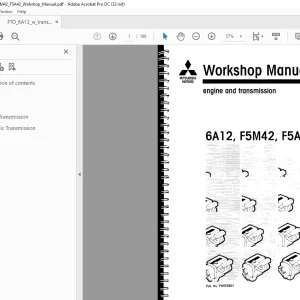 Mitsubishi 6A12,F5M42,F5A42 Engine & Transmission Service Manual - PDF