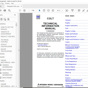 Mitsubishi Colt 2006 Technical Information Manual - PDF DOWNLOAD