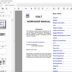 Mitsubishi Colt 2006 Workshop Manual - PDF DOWNLOAD