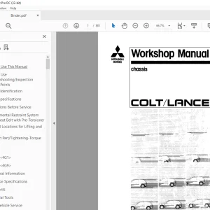 Mitsubishi Colt Lancer '96 Chassis Workshop Service Manual - PDF