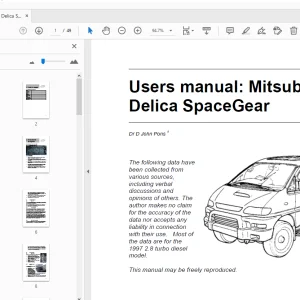 Mitsubishi Delica SpaceGear Users manual - PDF