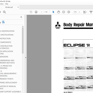 Mitsubishi Eclipse '91 Body Service Manual - PDF