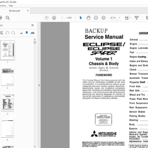 Mitsubishi Eclipse/Eclipse Spyder Chassis & Body Service Manual Vol 1&2 - PDF