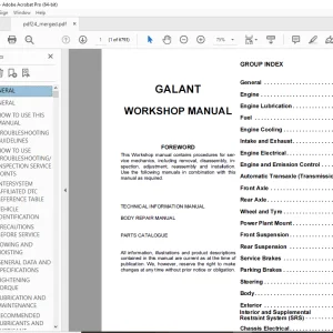 Mitsubishi Galant 2006 Workshop Manual - PDF DOWNLOAD