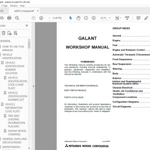 Mitsubishi Galant 2007 Workshop Manual - PDF DOWNLOAD