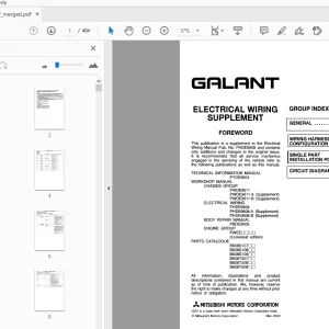 Mitsubishi Galant Supplement Electrical Wiring Manual - PDF