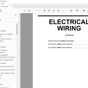 Mitsubishi Lancer Evolution-IV Evolution-V Electrical Wiring Manual  - PDF