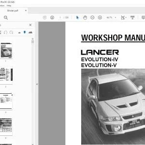 Mitsubishi Lancer Evolution-IV Evolution-V Service Manual - PDF