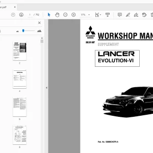 Mitsubishi Lancer Evolution-VI Supplement Service Manual - PDF
