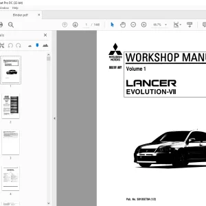 Mitsubishi Lancer Evolution-VII Lancer Service Manual Vol 1&2 - PDF