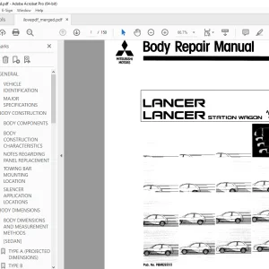 Mitsubishi Lancer / Lancer Station Wagon 1993 Body Repair Manual PDF