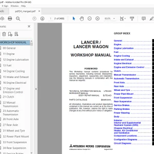 Mitsubishi Lancer / Lancer Wagon 2003 Workshop Manual PDF