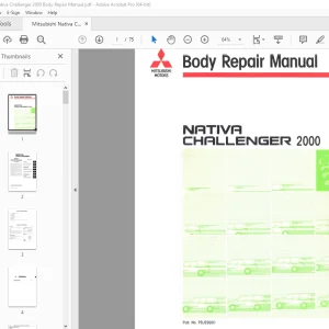 Mitsubishi Nativa Challenger 2000 Body Repair Manual PBJE9901 - PDF DOWNLOAD