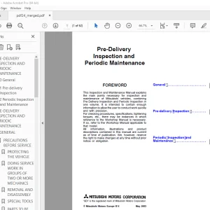 Mitsubishi Outlander 2003 Pre-DeliveryInspection & Periodic Maintenance Manual PDF