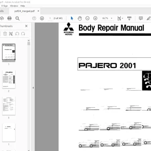 Mitsubishi Pajero 2001 Body Repair Manual PBJE0001 - PDF DOWNLOAD