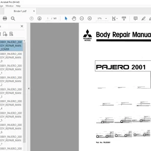Mitsubishi Pajero 2001 Body Repair Manual PBJE0001 - PDF DOWNLOAD