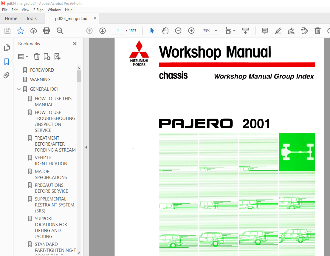 Mitsubishi Pajero 2001 Chassis Workshop Manual - PDF DOWNLOAD ...