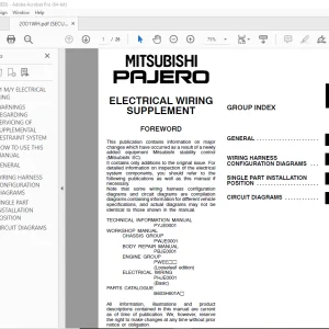Mitsubishi Pajero 2001 Electrical Wiring Supplement Manual PDF