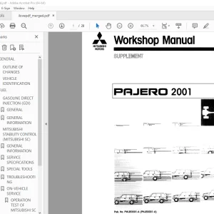 Mitsubishi Pajero 2001 Supplement Workshop Manual PDF
