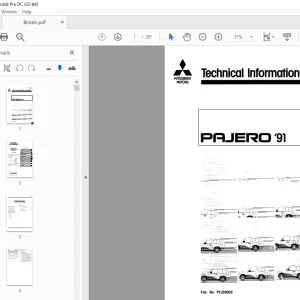 Mitsubishi Pajero II 1991 Technical Information Manual - PDF