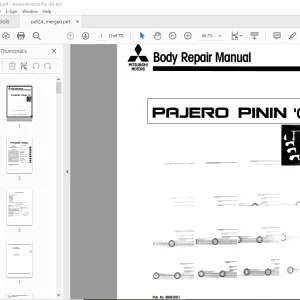 Mitsubishi Pajero Pinin 2000 Body Repair Manual BKRE00E1 - PDF DOWNLOAD