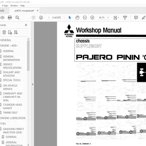 Mitsubishi Pajero Pinin 2001 Chassis Supplement Workshop Manual CKRE00E1-A PDF