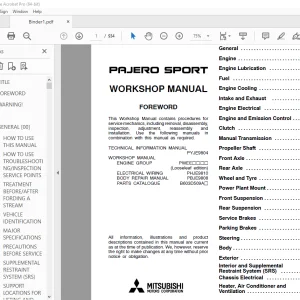 Mitsubishi Pajero Sport 1998 Workshop Manual - PDF DOWNLOAD