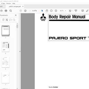 Mitsubishi Pajero Sport 1999 Body Repair Manual PBJE9808 PDF