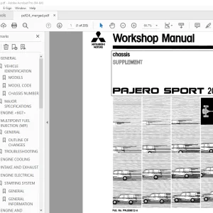 Mitsubishi Pajero Sport 2000 Supplement Chassis Workshop Manual PWJE9812-A PDF