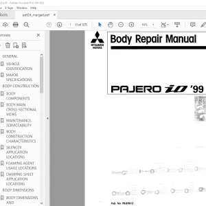 Mitsubishi Pajero iO 1999 Body Repair Manual PBJE9812 PDF