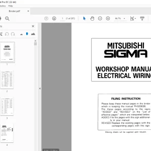 Mitsubishi Sigma'92 Electrical Wiring Service Manual - PDF